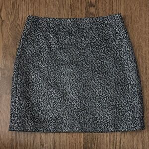 LOFT Black and Gray Textured Pencil Skirt